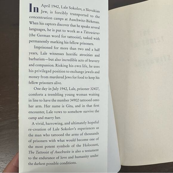 The Tattooist of Auschwitz by Heather Morris Paper Back Novel Book - Picture 3 of 4